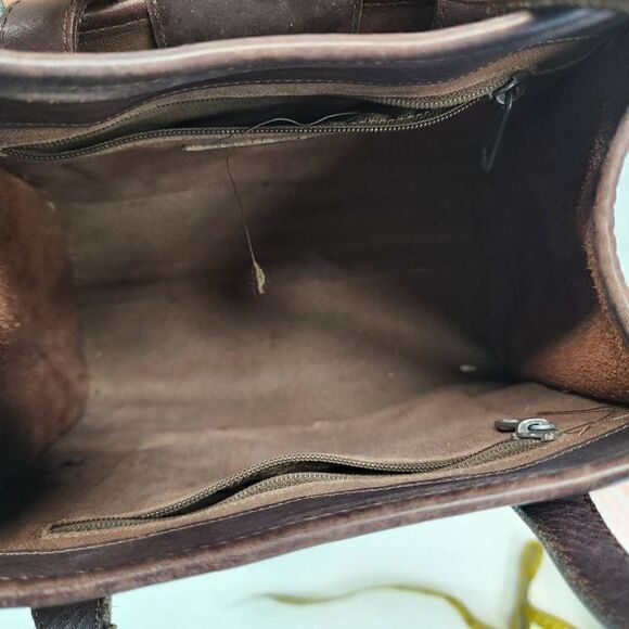 BRIGHTON Brown Crocco Embossed Strap Over Shoulder Bag - Picture 7 of 15